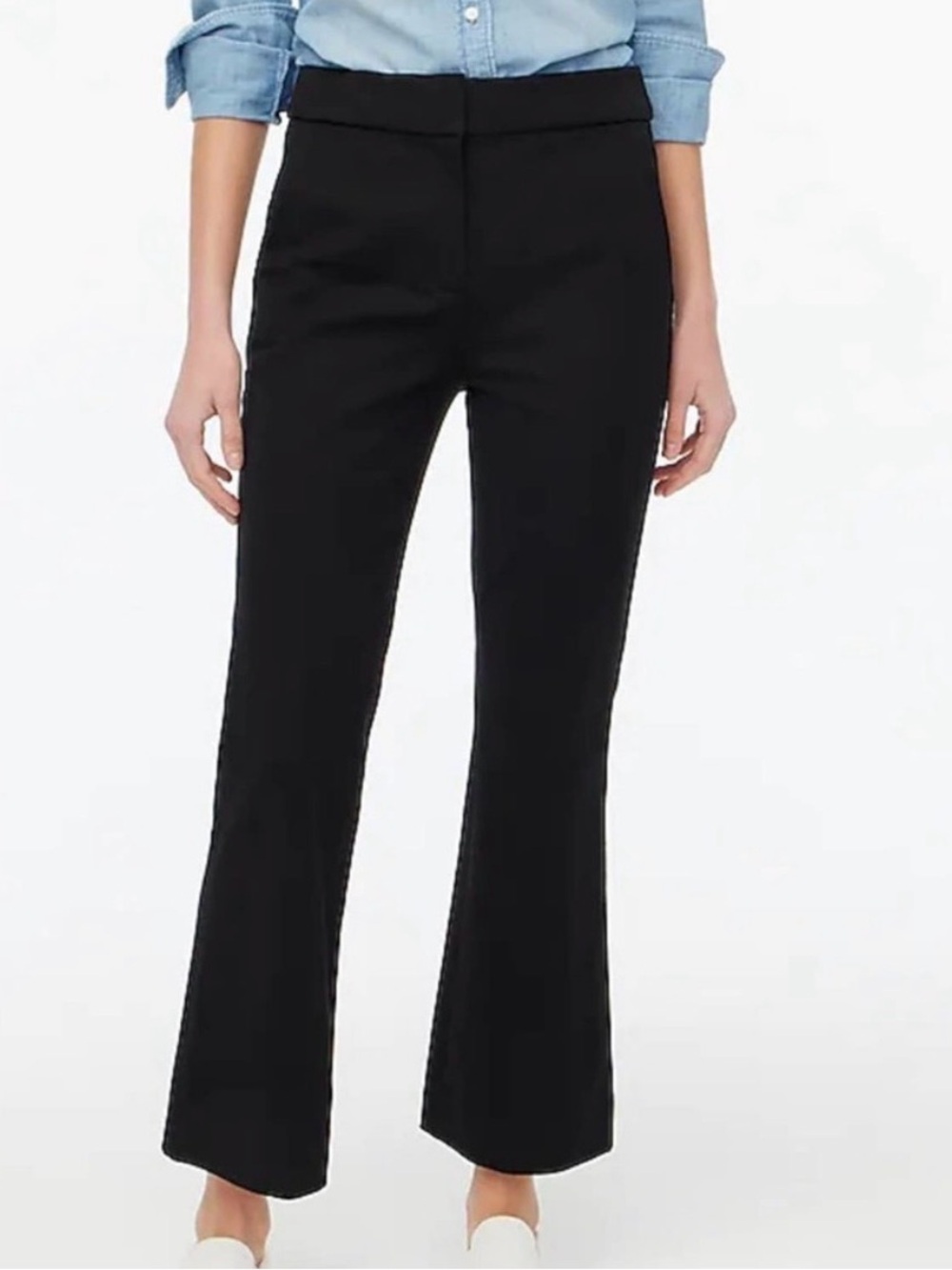 J.CREW-Kelsey Black Mid-Rise Kickout Flare Crop Pants Size 4 X 24 Wmn NWOT